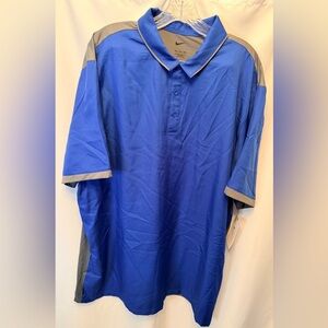NWT Nike Dri-FIT Golf Polo Shirt Men’s‎ Size 2XL Blue Gray Performance Swoosh